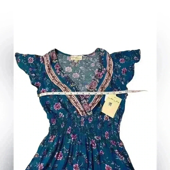 Bebop Womens size XXS Flounce Hem Flutter Sleeve Short V neck Dress 🌸 new - Picture 9 of 15